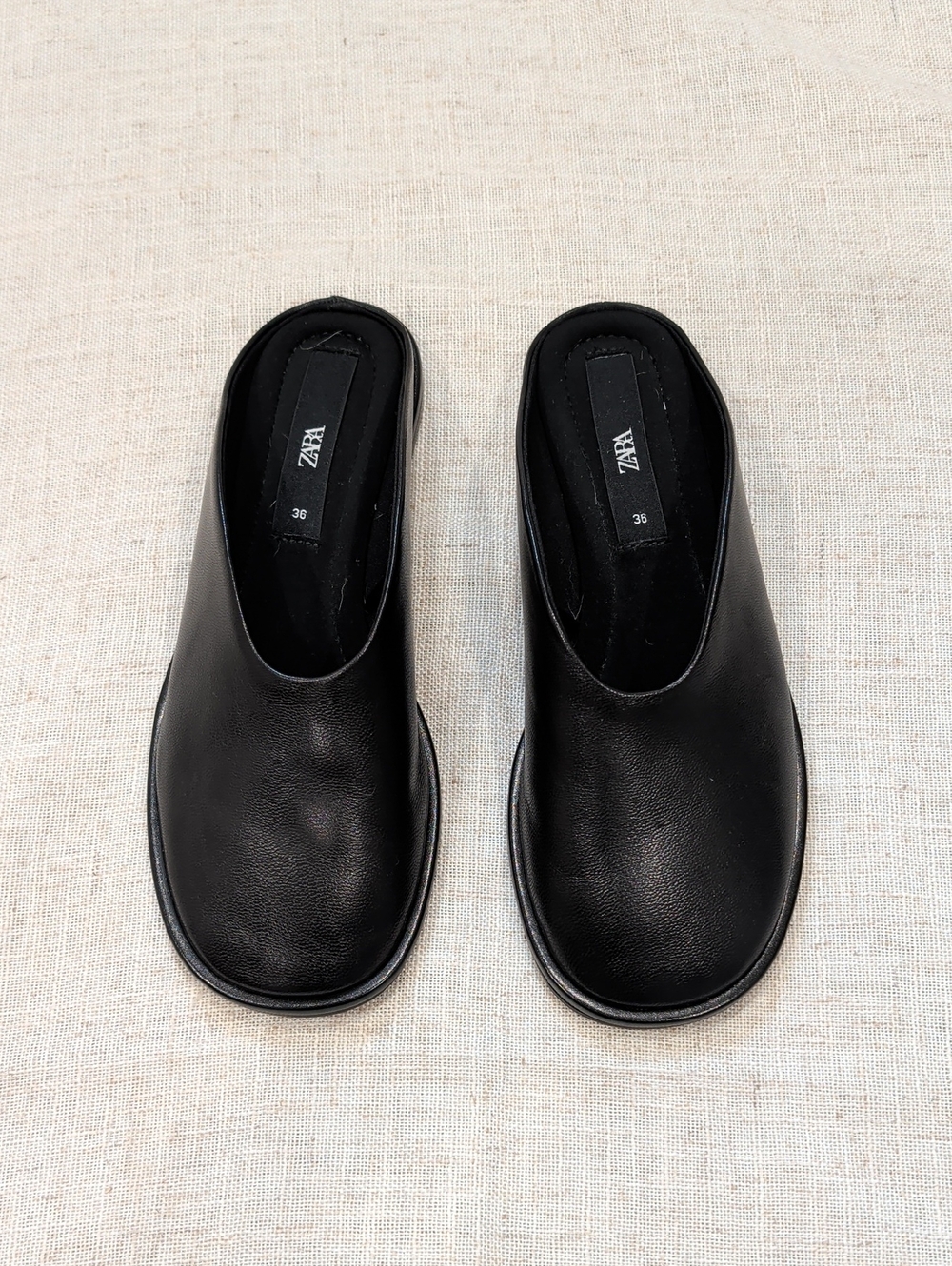 ZARA Leather Mule Loafers
